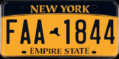 NY license plate FAA1844