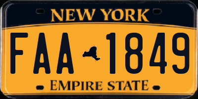 NY license plate FAA1849