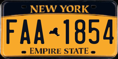 NY license plate FAA1854