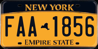 NY license plate FAA1856