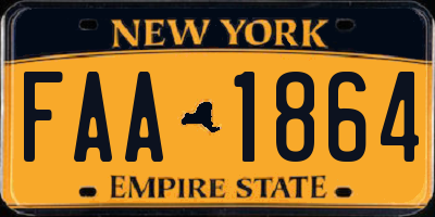 NY license plate FAA1864