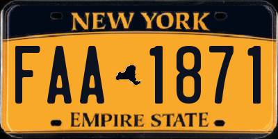 NY license plate FAA1871