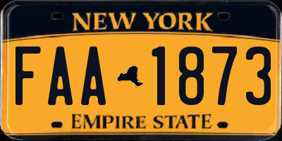 NY license plate FAA1873