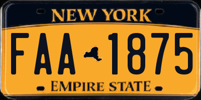 NY license plate FAA1875