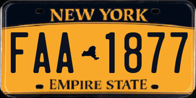 NY license plate FAA1877