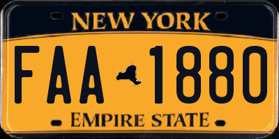 NY license plate FAA1880