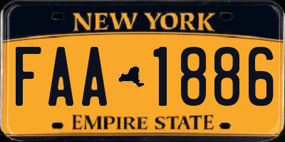 NY license plate FAA1886