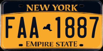 NY license plate FAA1887