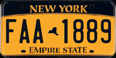 NY license plate FAA1889