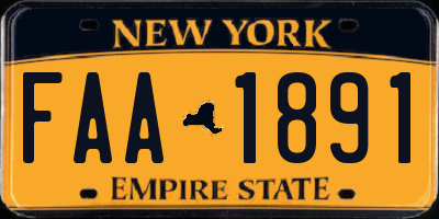 NY license plate FAA1891