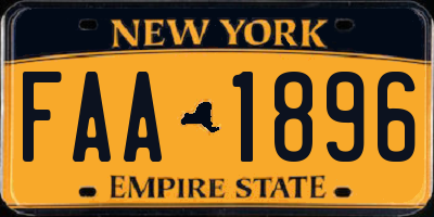 NY license plate FAA1896