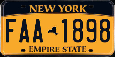 NY license plate FAA1898