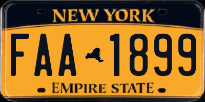 NY license plate FAA1899