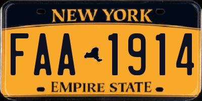 NY license plate FAA1914