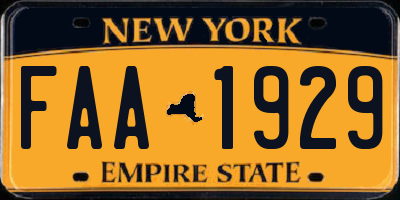 NY license plate FAA1929