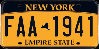 NY license plate FAA1941