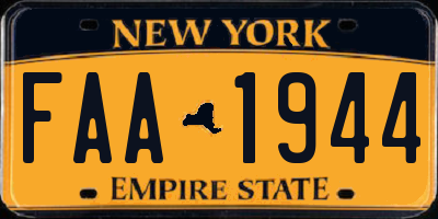 NY license plate FAA1944