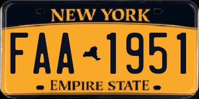 NY license plate FAA1951