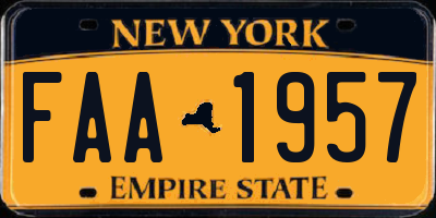 NY license plate FAA1957