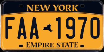 NY license plate FAA1970