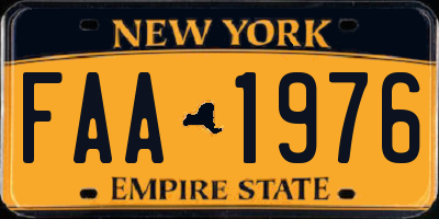 NY license plate FAA1976