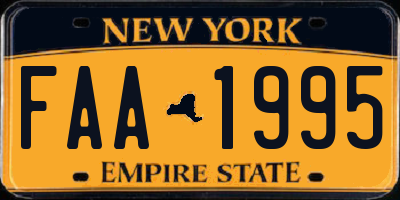 NY license plate FAA1995