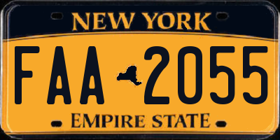 NY license plate FAA2055