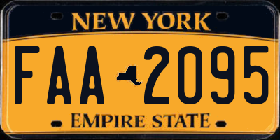 NY license plate FAA2095