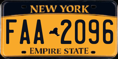 NY license plate FAA2096