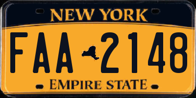 NY license plate FAA2148