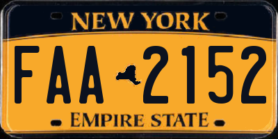 NY license plate FAA2152