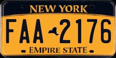 NY license plate FAA2176