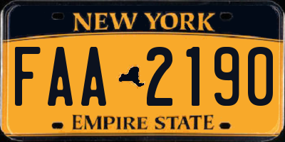 NY license plate FAA2190