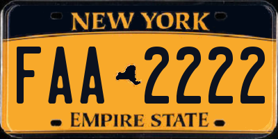 NY license plate FAA2222