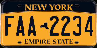 NY license plate FAA2234