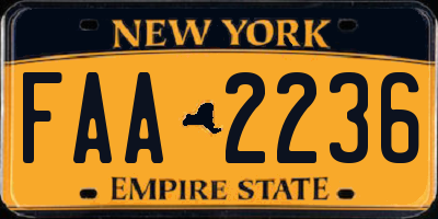 NY license plate FAA2236