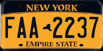 NY license plate FAA2237