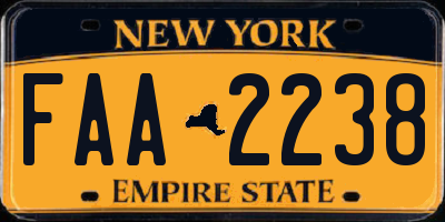 NY license plate FAA2238