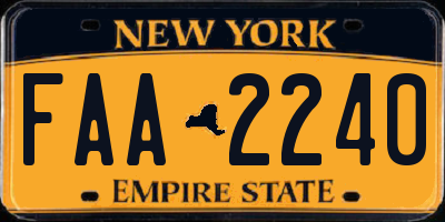 NY license plate FAA2240