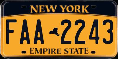 NY license plate FAA2243