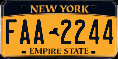 NY license plate FAA2244