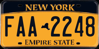 NY license plate FAA2248