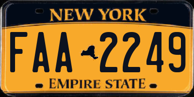 NY license plate FAA2249