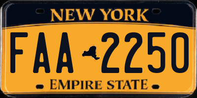 NY license plate FAA2250