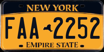 NY license plate FAA2252