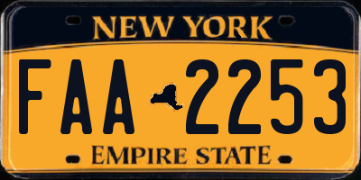 NY license plate FAA2253