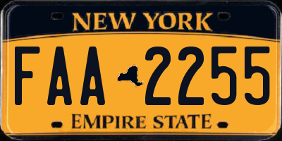 NY license plate FAA2255