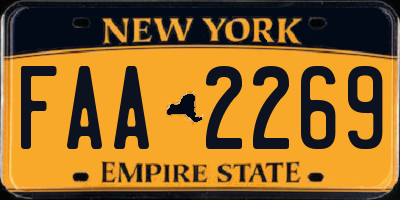 NY license plate FAA2269