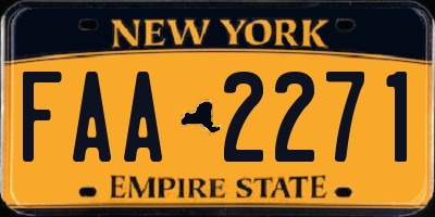 NY license plate FAA2271