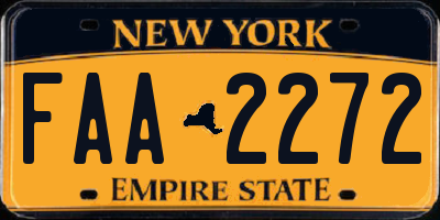 NY license plate FAA2272